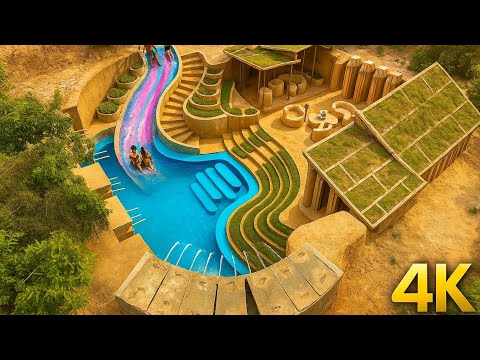 I Transformed My Underground Waterslide Park into a Luxury Pool Villa primitive jungle lifeskills
