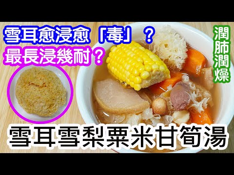 雪耳雪梨粟米甘筍湯🥣浸發雪耳的禁忌❌最長浸幾耐❓浸太耐會點❓潤肺潤燥湯水🫁養顏素湯🥗秋天湯水