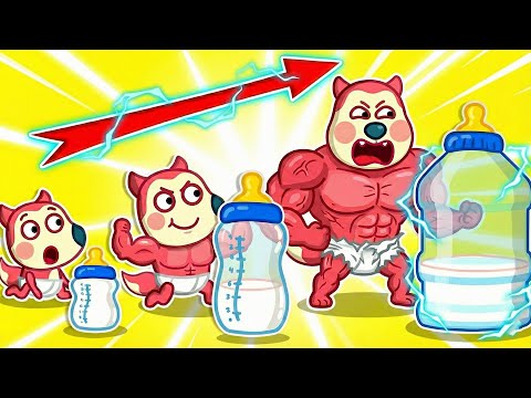 Ой, кормим малыша из бутылочки — он растёт! | Забота и рост малыша | Wolfoo Russian