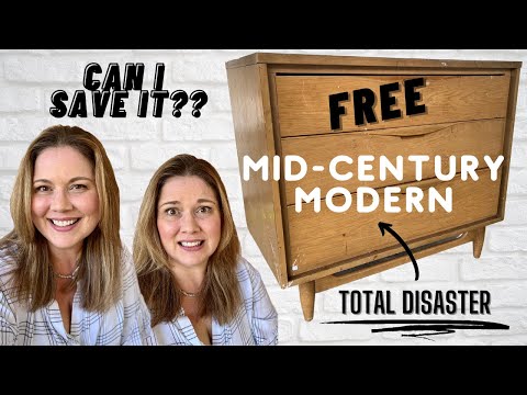 The FREE Mid-Century-Modern Dresser No-One Wanted! | Crooked Drawer Repair | Can I Save It???