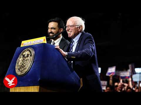 Bernie Sanders makes surprise WWE style entrance at NYC Mayor Mamdani’s 100 day speech