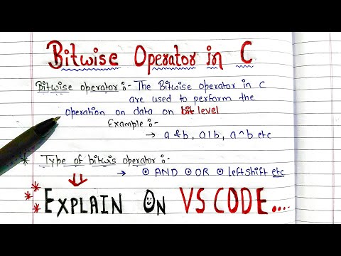 Bitwise Operators in C programming | Handwritten notes | B Tech | BCA all exam