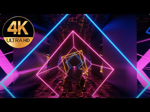10 hour TV 4k Square Multi Metallic Color Relaxing Abstract  Meditation Video Tunnel Background loop