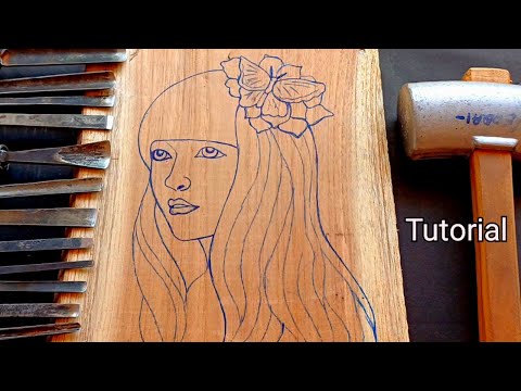 Beautiful Face wood carving tutorial || UP wood art