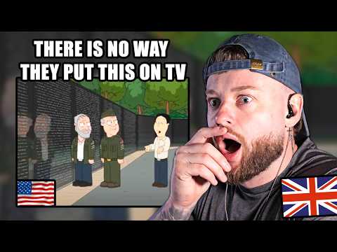 Shocked Brit Reacts to "Family Guy ROASTING Americans"