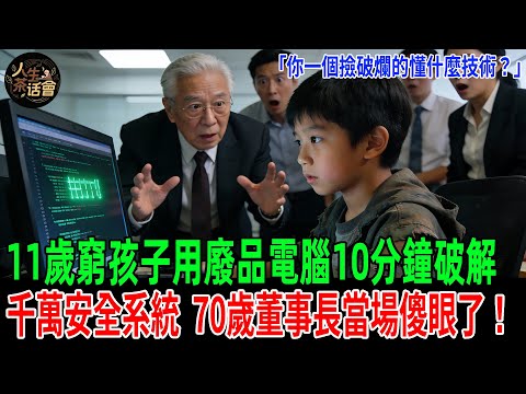 「你一個撿破爛的懂什麼技術？」11歲窮孩子用廢品電腦10分鐘破解千萬安全系統，70歲董事長當場傻眼了！【人生茶話會】#情感故事 #老年生活 #人生感悟 #情感共鸣 #感人壹幕 #故事分享 #故事#原創
