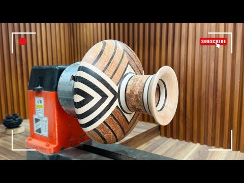 How I Created This Complex Wooden Pattern on the Lathe, woodturning