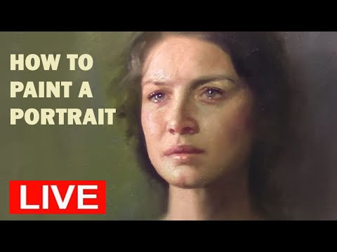 Master Portrait Painting with This Powerful Practice Method - Live oil portrait of Caitríona Balfe
