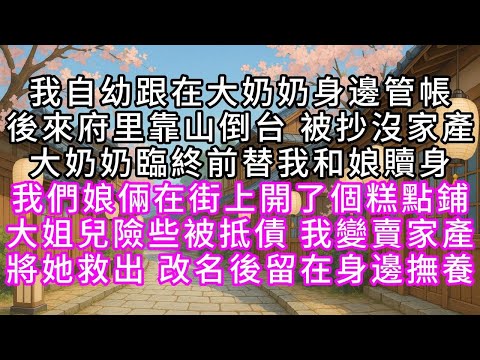 我自幼跟在大奶奶身邊管帳後來府里靠山倒台被抄沒家產大奶奶臨終前替我和娘贖身我們娘倆在街上開了個糕點鋪大姐兒險些被抵債我變賣家產將她救出改名後留在身邊撫養#幸福人生 #為人處事 #生活經驗