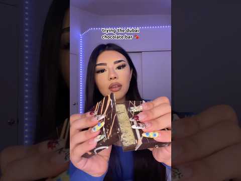 Have you tried the dubai chocolate bar? 🍫🫦 #dubaichocolatebar #dubaichocolate #asmreating