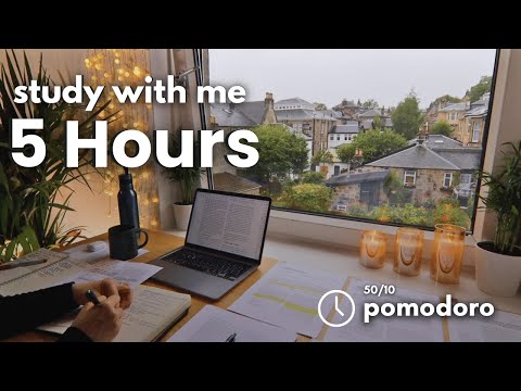 5 HOUR STUDY WITH ME | No Music, Background Noise, 50/10 Pomodoro with Merve