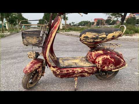 FULL Restoration Abandoned Old Rusty and Rotten Electric Bike from Construction Waste Yard