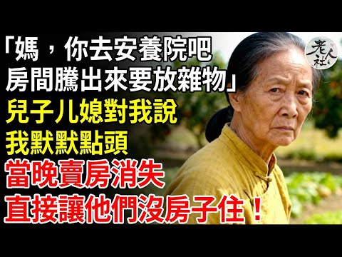 「媽你去安養院吧，房子騰出來要放雜物」，兒子媳婦對我說，我沒鬧，騰房是吧？我直接賣房消失，讓你們沒房子住！#養老#退休金#不肖子孫#老年生活#老人社