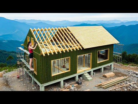 Five years living alone: The process of building a modern bamboo and wood stilt house on a hillside