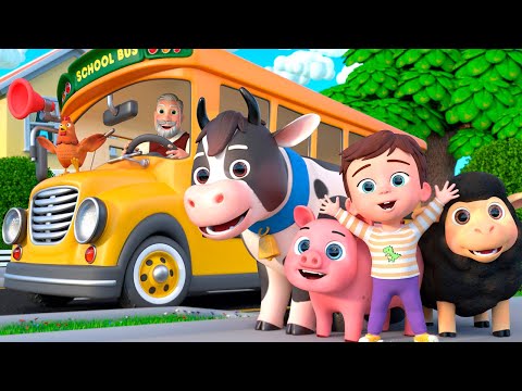 Wheels on the Bus with Animals 🚌 Nursery Rhymes by Almama - Baby Academy