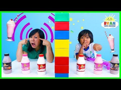 Twin Telepathy Milkshake Challenge Ryan vs Mommy!!!