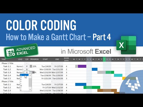 Make a Gantt Chart in Excel - Part 4: Color Coding
