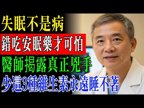 (熟齡健康) 失眠還在靠安眠藥？醫師揭露缺這3種維生素才睡不著的真相