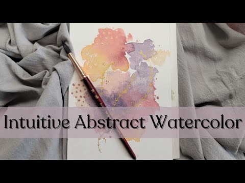 Relaxing Abstract Watercolor Painting Tutorial For Beginners with Mixed Media Embellishments