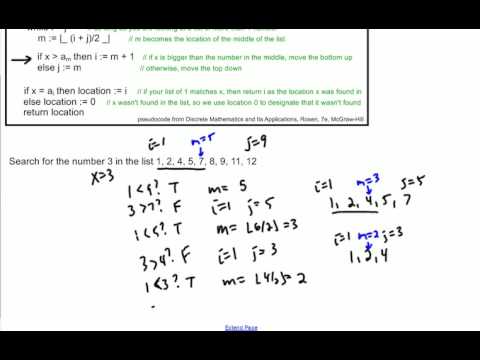 Algorithm: Binary Search Example 2