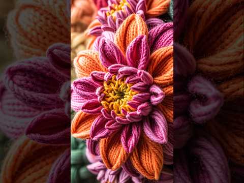 4K Knitted Flowers Blooming Timelapse Screensaver | Peaceful Piano Meditation Music for Relax, Sleep