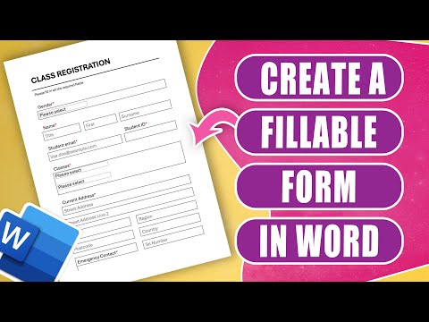 Make a fillable form in MS Word | student registration form example