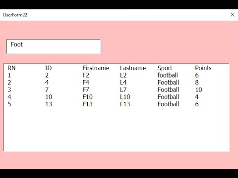 VBA - User Form: Search in ListBox using TextBox in Excel | Search by criteria -Excel vba code