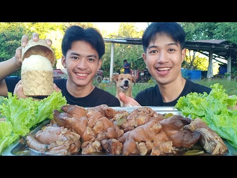 Braised mixed vegetables with tender pork trotters that melt in your mouth. Come and eat with me!