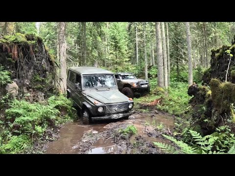 The old Gelik and the beautiful Jeep versus the Niva
