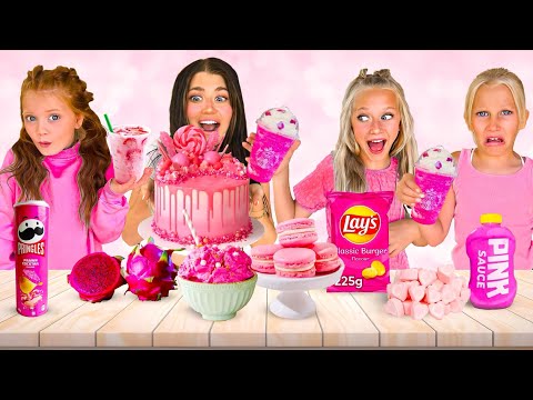 EATiNG ONLY PiNK COLOR FOOD FOR 24 HOURS 💖