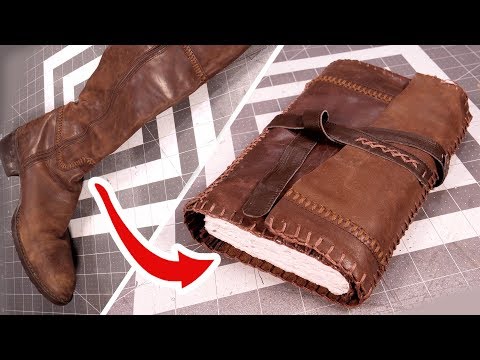 Upcycling Leather Boots into a Traveler's Journal!