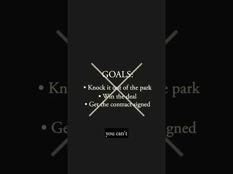 Avoid THIS type of goal