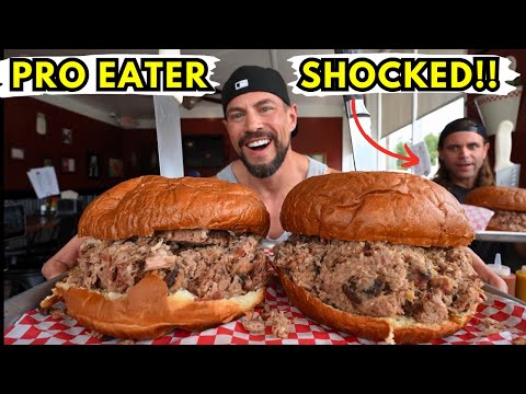 WIN $100 CASH IF YOU CAN EAT ONE OF THESE MASSIVE PULLED PORK SANDWICHES | SHOULD I TRY 2!!??