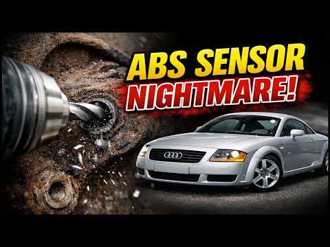 This has to be the worst wheel sensor replacement ever. 2001 Audi TT Quattro Front Wheel Sensor Rep.