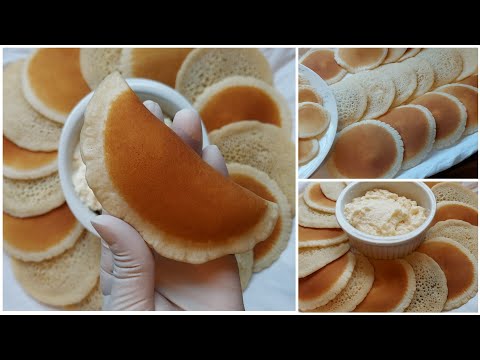 قطايف رمضانية بطحين ومي 😱 بدون حليب و لاخميرة ولا سميد ولا خلاط. طراوة و لون و قرشة مذهلة ناجحة100%