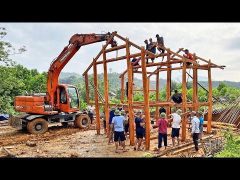 TIMELAPSE: How To BUILD LOG CABIN (Wooden House). START to FINISH Woodworking in 60 day
