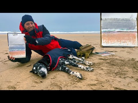 Oil Pastels plein air sketch - on the Shortest Day of the Year