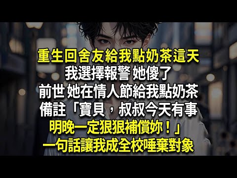 重生回舍友給我點奶茶這天，我選擇報警 她傻了，前世 她在情人節給我點奶茶，備註「寶貝，叔叔今天有事，明晚一定狠狠補償妳！」一句話讓我成全校唾棄對象