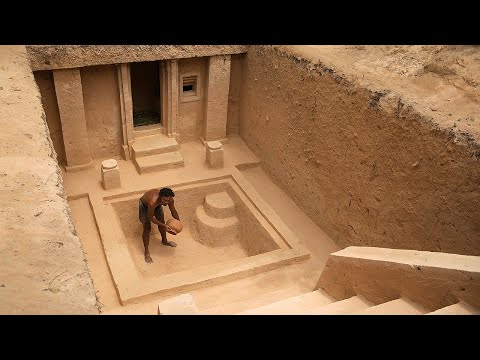 Building Underground House & Swimming Pool  -  Full Video