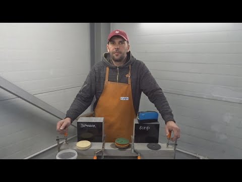 Stone polishing. How to properly polish granite! Measuring gloss after buffing and powdering!