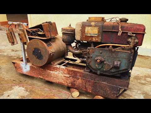 Complete Restoration a Destroyed Diesel Generator // Restore Old Generator Engine Wouldn’t Start