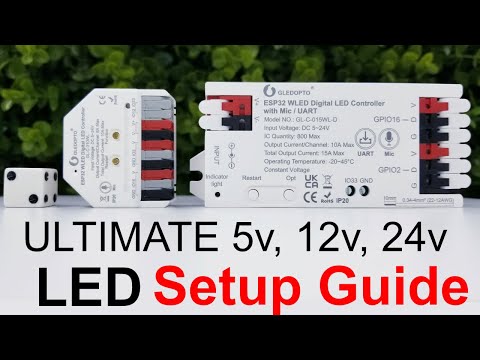 The ULTIMATE 5v, 12v 24v LED Setup Guide for Beginners. EASY Plug n Play WLED + Sound React WLED