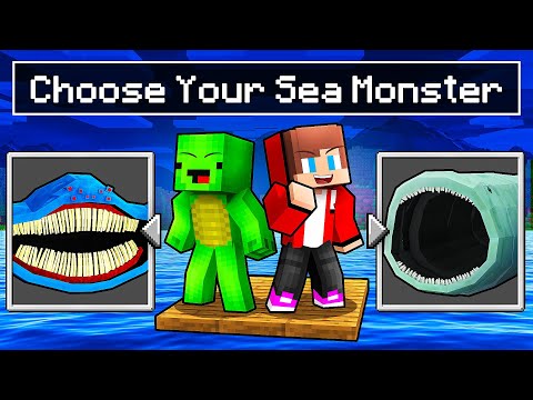 JJ and Mikey Can Choose SEA MONSTER in Minecraft - Maizen