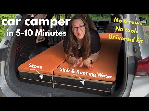 How To Convert Any SUV into a PERFECT Camper in 5-10 Minutes! [Klaxon Outdoor KX380] #carcamping