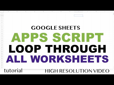 Google Sheets - Loop Macro Through All Worksheets - Apps Script