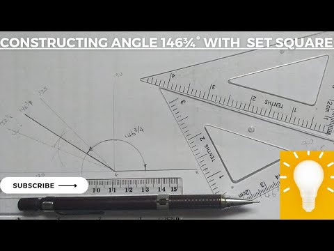 construction by bisecting Angle 146¾°  using set square