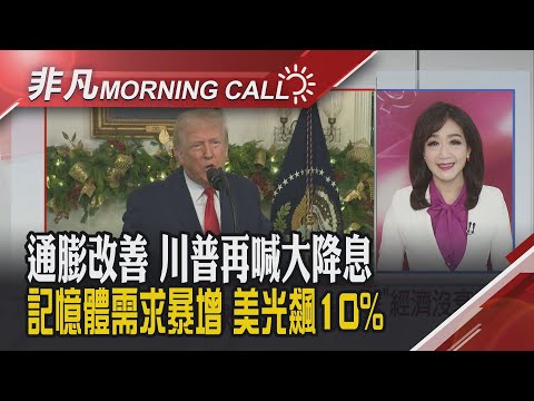 通膨改善 川普:Fed將大幅降息! 美光漲10% 估本季每股獲利大增7成 央行上修GDP至7.31% 管控房市｜主播陳韋如｜【非凡Morning Call】20251219｜非凡財經新聞