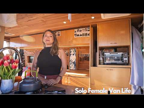 Her Murphy Bed Camper Van Layout - Solo Female Van Life