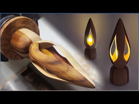 Inside Out Candle with LED - Woodturning
