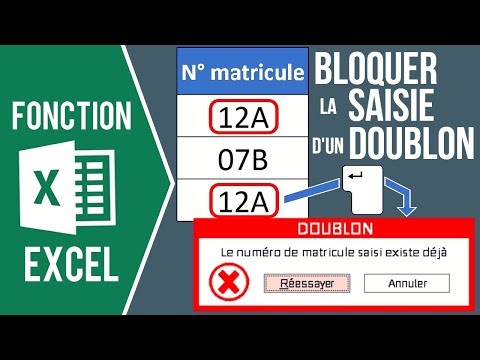 EXCEL - BLOQUER LA SAISIE D'UN DOUBLON (Avec 1 ou 2 colonnes)